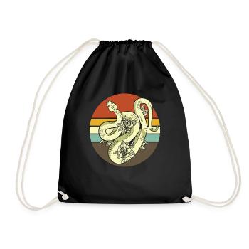 Retro Snake - Drawstring Bag - black - Front