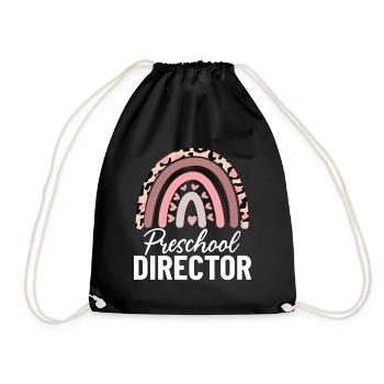 Preschool Director Funny Prek Boho Rainbow Pre K - Drawstring Bag - black - Front