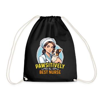 Veterinary Nurse Pawsitively The Best Animal Lover - Drawstring Bag - black - Front