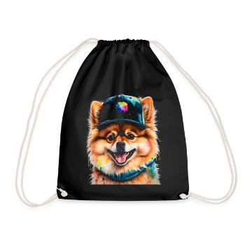 Loulou de Poméranie Casquette Snapback Chien Imprimé - Sac de sport léger - noir - Devant