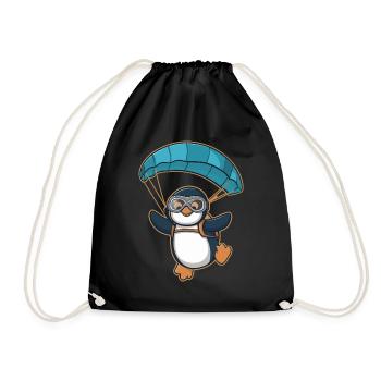 Parachutisme pingouin dans l’aventure - Sac de sport léger - noir - Devant