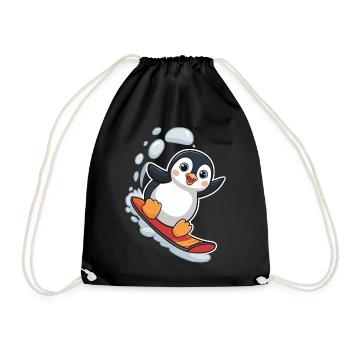 Snowboard Pingouin Snowboarder Mignon - Sac de sport léger - noir - Devant