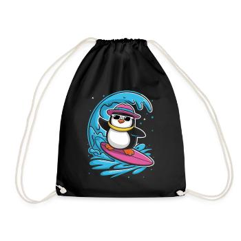 Surf Pingouin Vagues Aventure Fun - Sac de sport léger - noir - Devant