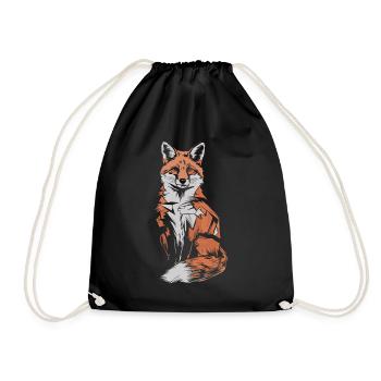 Fuchs Künstlerisches Design mit Stil - Turnbeutel - Schwarz - Vorne