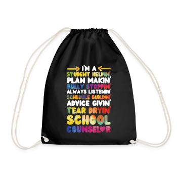 Conseillère scolaire Aquarelle Je suis A - Sac de sport léger - noir - Devant