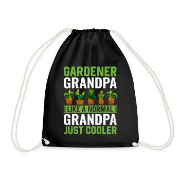 Gardener Grandpa like a normal Grandpa just cooler - Drawstring Bag - black - Front