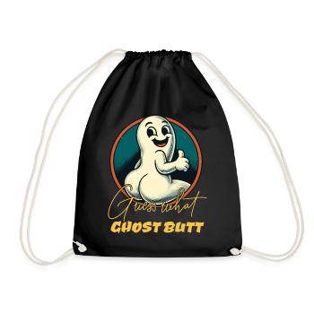 Guess What Ghosts Butt Funny Ghosts Saying - Drawstring Bag - black - Front