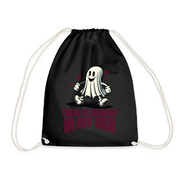 Funny Ghost Saying Occult Halloween Ghost - Drawstring Bag - black - Front