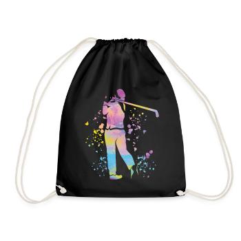 Golfer Colorsplash Kinder Miniaturgolf - Turnbeutel - Schwarz - Vorne