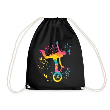 Unicyclist unicycle unicycle - Drawstring Bag - black - Front