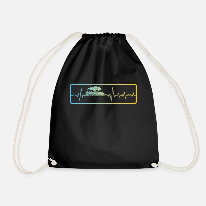 Train Model Maker, Model Locomotive Locomotive - Drawstring Bag - black