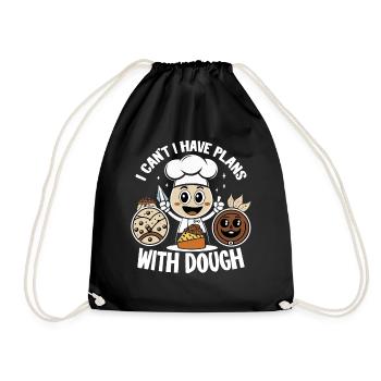 Chef with dough joy - Drawstring Bag - black - Front