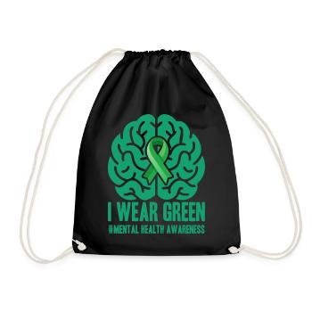 I Wear Green - Green Belt - Drawstring Bag - black - Front