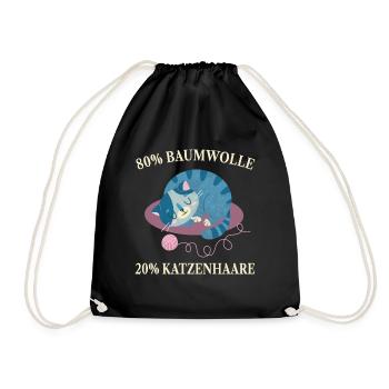Cats, Cat Hair, Cat Lovers, - Drawstring Bag - black - Front