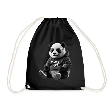 Funny Panda Bear Chill Out Animal Lover Chill - Drawstring Bag - black - Front