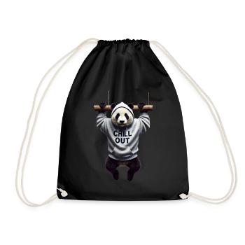 Funny Panda Bear Chill Out Animal Lover Chill - Drawstring Bag - black - Front