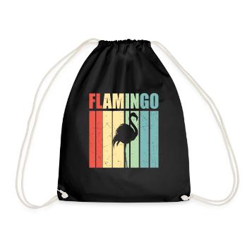 Flamant rose rétro - Sac de sport léger - noir - Devant