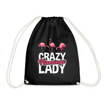 Flamant rose femme - Sac de sport léger - noir - Devant