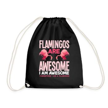 Flamant rose Je suis un flamant rose - Sac de sport léger - noir - Devant
