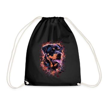 Rottweiler Art Dessin Abstrait Chien - Sac de sport léger - noir - Devant