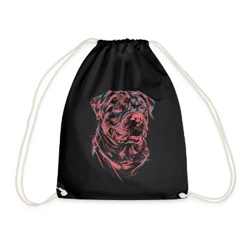 Rottweiler dessin abstrait chien illustration - Sac de sport léger - noir - Devant