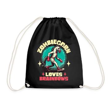 Zombie Einhorn Liebhaber Lustiger Halloween Spruch - Turnbeutel - Schwarz - Vorne
