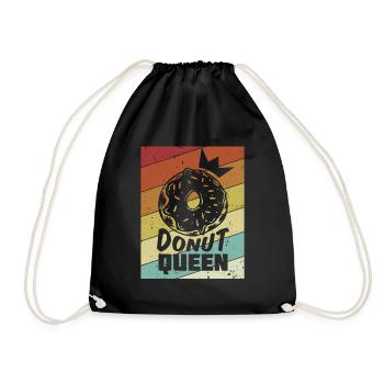 Donut Queen Donut-Maker Glasierter Liebhaber-Donut - Turnbeutel - Schwarz - Vorne