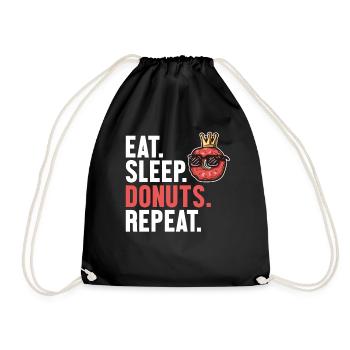 Eat Sleep Donuts Repeat Donuts Maker glasiert - Turnbeutel - Schwarz - Vorne