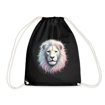 Majestic lion's head in pastel - Drawstring Bag - black - Front