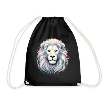 Lion blanc dans le style de l’art pastel - Sac de sport léger - noir - Devant
