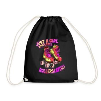 Roller Skating Roller Skating Girl Girl Saying - Drawstring Bag - black - Front