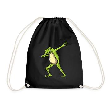 Dab tanzende Kröte im Frosch Teich Naturshirt - Turnbeutel - Schwarz - Vorne
