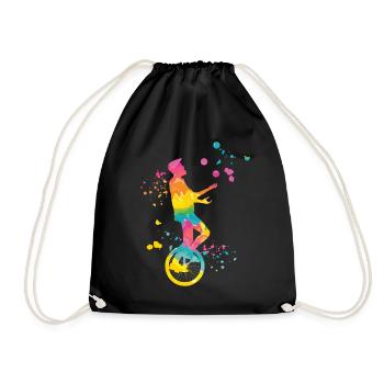 Unicycliste monocycle monocycle - Sac de sport léger - noir - Devant