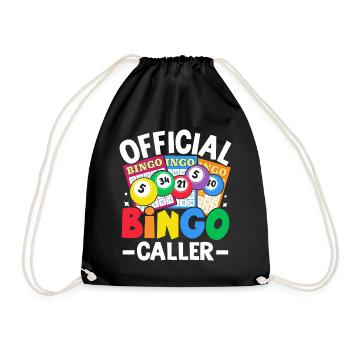 Official Bingo Caller Funny Casino Gambling Bingo - Drawstring Bag - black - Front