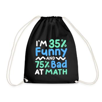 lustiger Mathe-Sarkasmus - Turnbeutel - Schwarz - Vorne