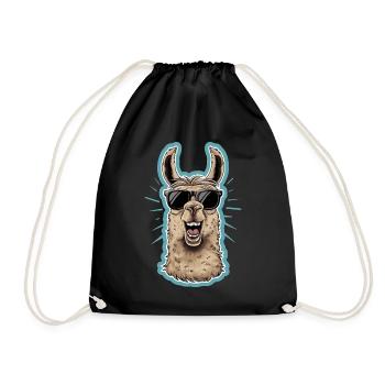 Lama cool avec des lunettes de soleil - Sac de sport léger - noir - Devant