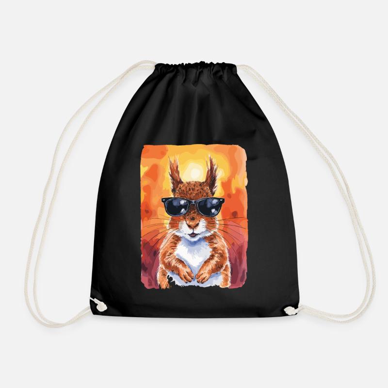 Cooles Eichhörnchen Mit Sonnenbrille - Turnbeutel - Schwarz