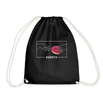 Michelangelo Kreation des Adam Donuts Donut - Turnbeutel - Schwarz - Vorne