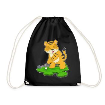 Tiger Golf Golfschläger - Turnbeutel - Schwarz - Vorne