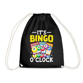 Es ist Bingo O'clock Funny Bingo Night Casino - Turnbeutel - Schwarz - Vorne