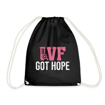 IVF Got Hope Funny Infertility IVF Mom Egg - Drawstring Bag - black - Front