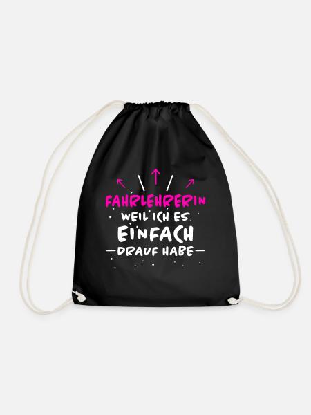 Fahrlehrerin Fahrschule Witz Fahrlehrerin Geschenk - Turnbeutel - Schwarz