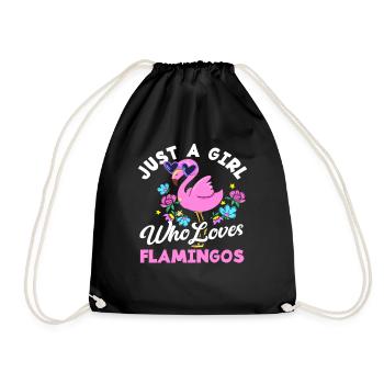 Fille qui aime les flamants roses - Sac de sport léger - noir - Devant