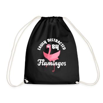 Flamant rose distrait - Sac de sport léger - noir - Devant