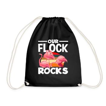 Flamingo Group Animals - Drawstring Bag - black - Front