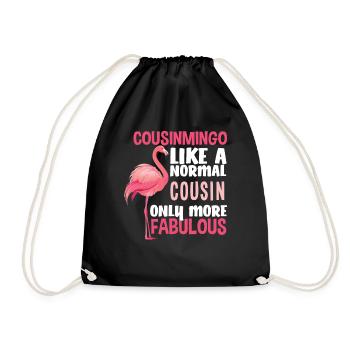 Flamingo Cousin Fabulous - Drawstring Bag - black - Front