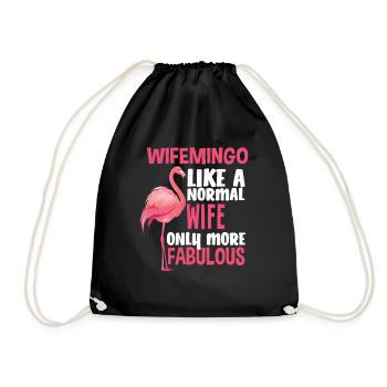 Flamingo Wife Fabulous - Drawstring Bag - black - Front