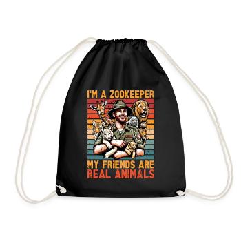 Zoologiste Je suis gardien de zoo Mes amis ornithologue - Sac de sport léger - noir - Devant