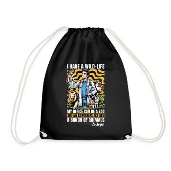 Zoologist I Have A Wild Life Zookeeper Zoologists - Drawstring Bag - black - Front