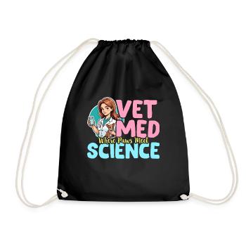 Vet Med Where Paws Meet Science Veterinary Clinic - Turnbeutel - Schwarz - Vorne